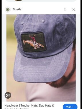 Men's Washed Blue Trucker Cap with Patch